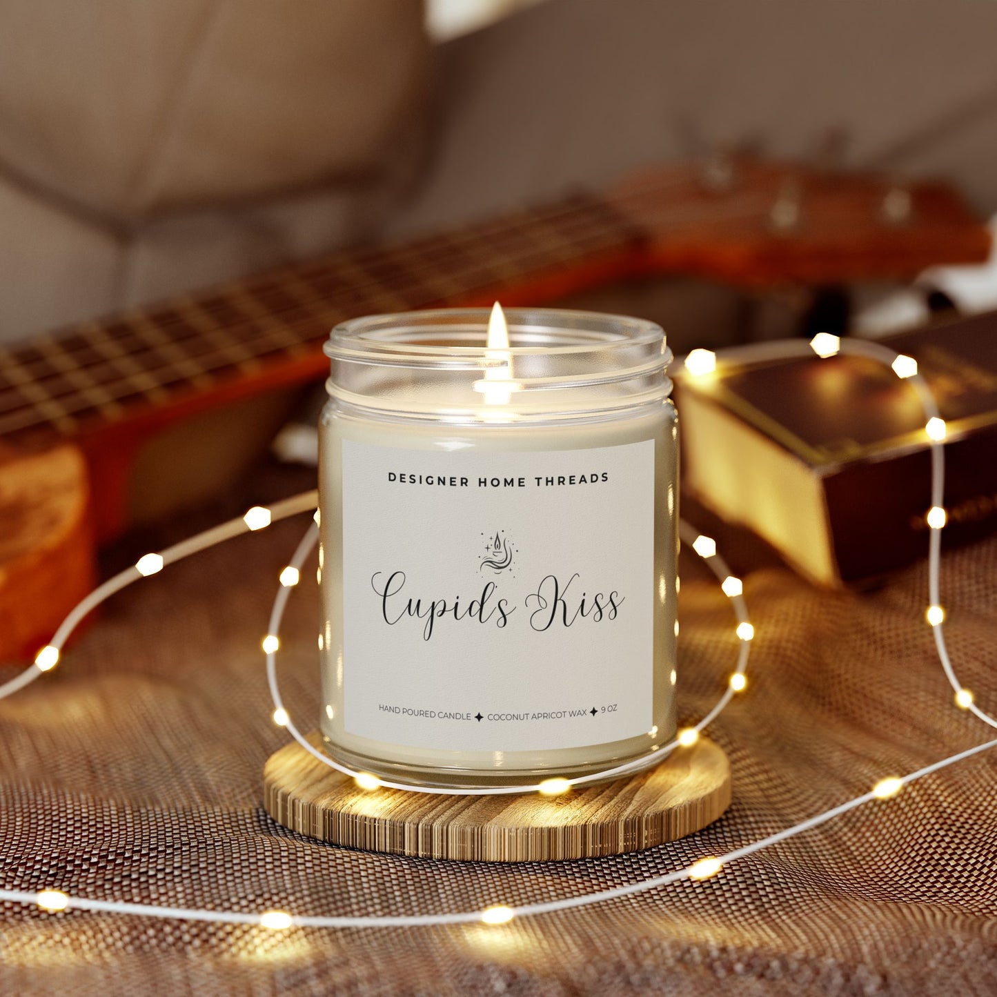 Cupids Kiss Scented/Unscented Candles, Coconut Apricot Wax (9oz)