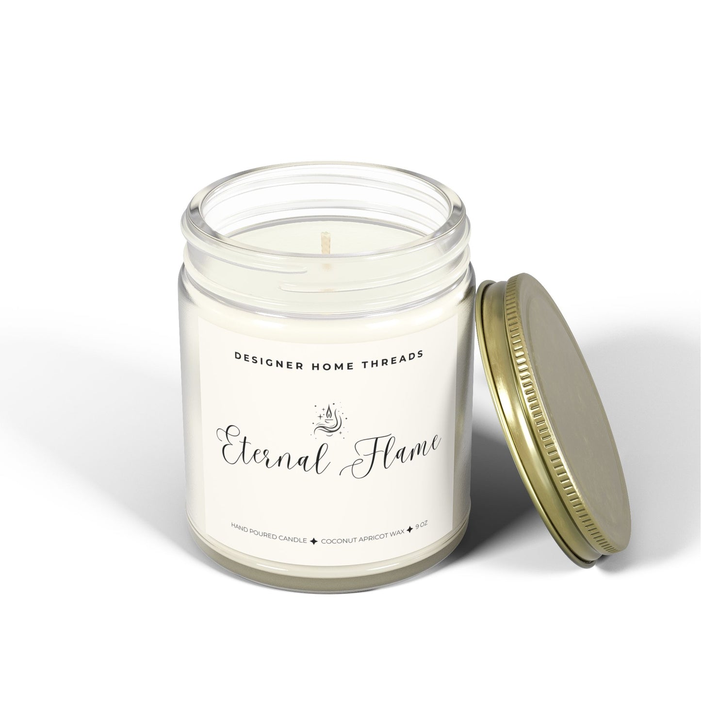 Eternal Flame Scented/Unscented Candles, Coconut Apricot Wax (9oz)