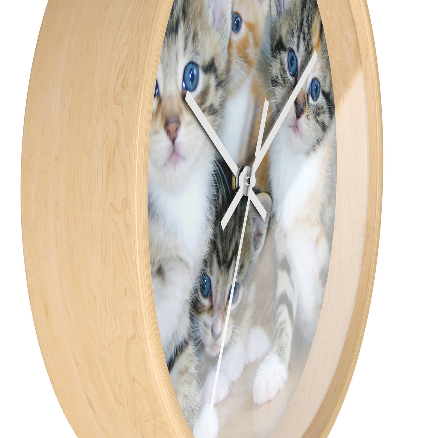 Kittens Wall Clock, No Numbers