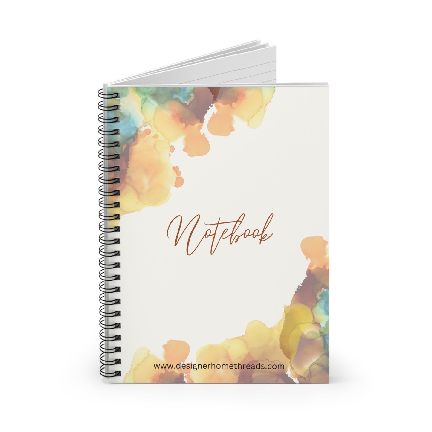 Abstract Watercolor Spiral Notebook, Ruled Line 118 Pages (6"x8")