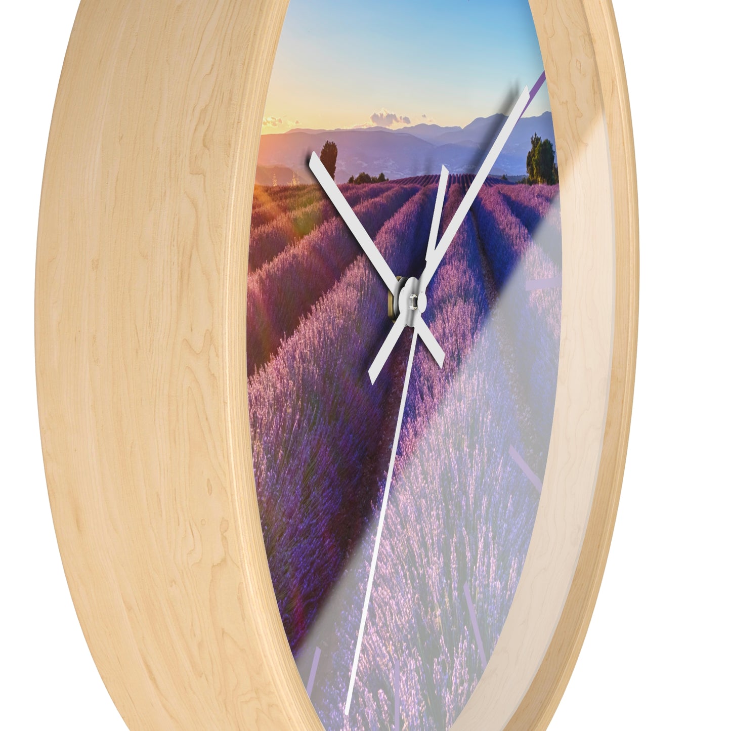 Lavender Fields Wall Clock with Lines