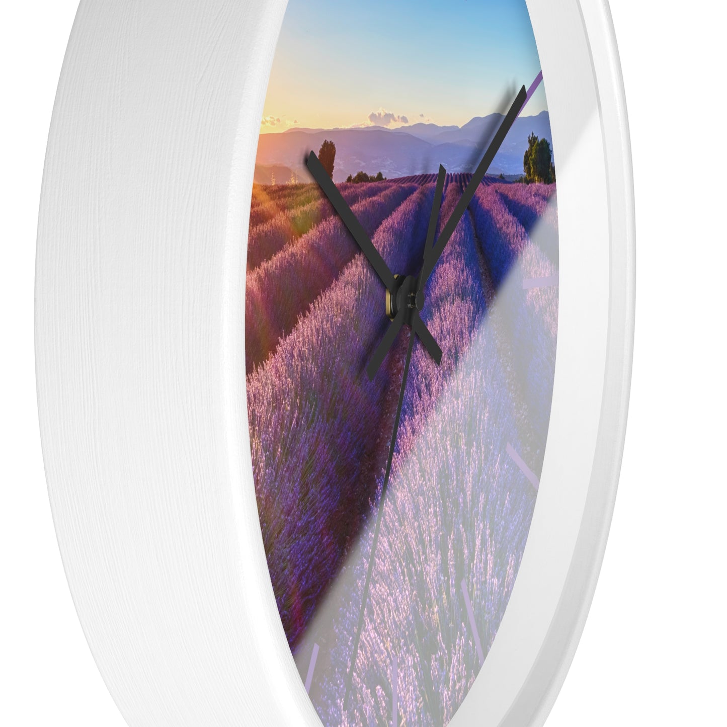 Lavender Fields Wall Clock with Lines