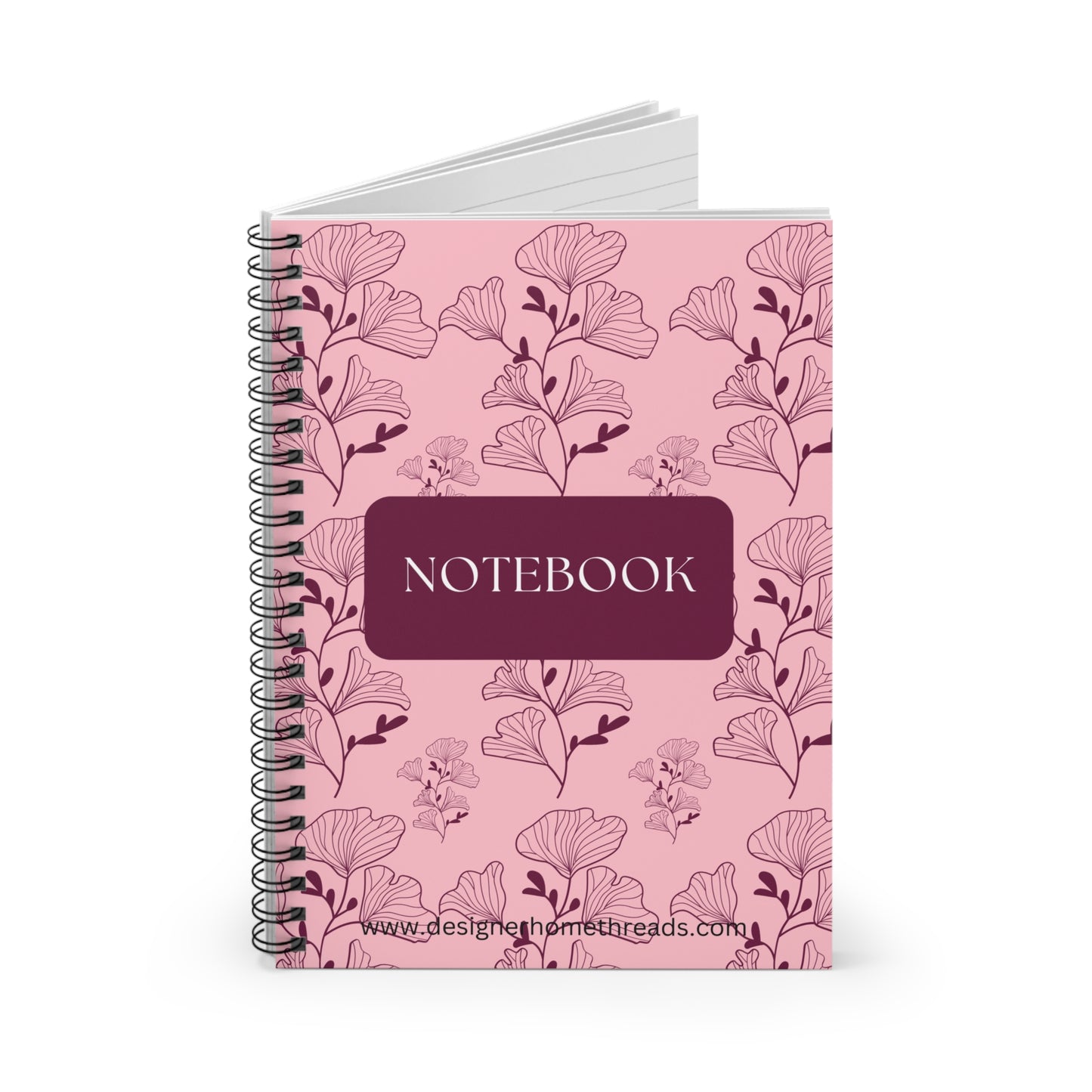 Hand Drawn Flowers Spiral Notebook, Ruled Line 118 Pages (6"x8")