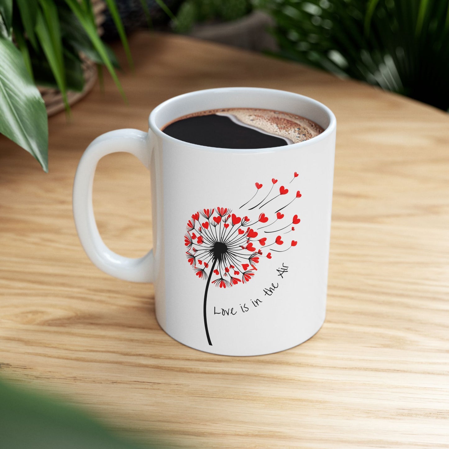 Love is in the Air Dandelion Hearts Ceramic Cup/Mug (11oz/15oz)