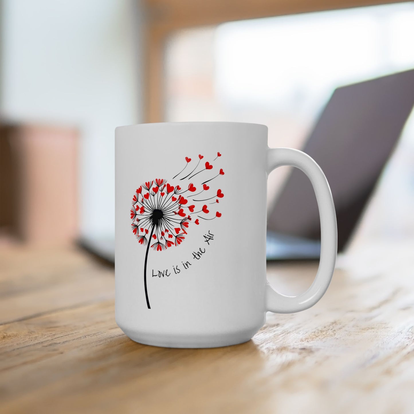 Love is in the Air Dandelion Hearts Ceramic Cup/Mug (11oz/15oz)