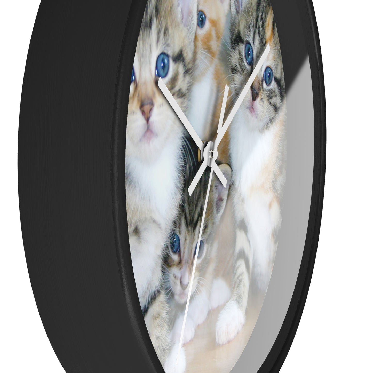 Kittens Wall Clock, No Numbers