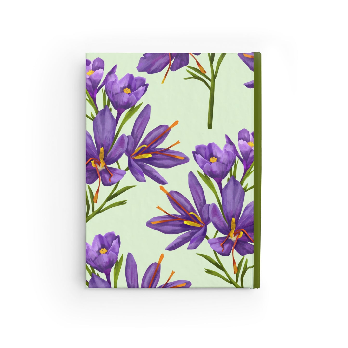 Floral Purple and Green Ruled Line Journal 5x7