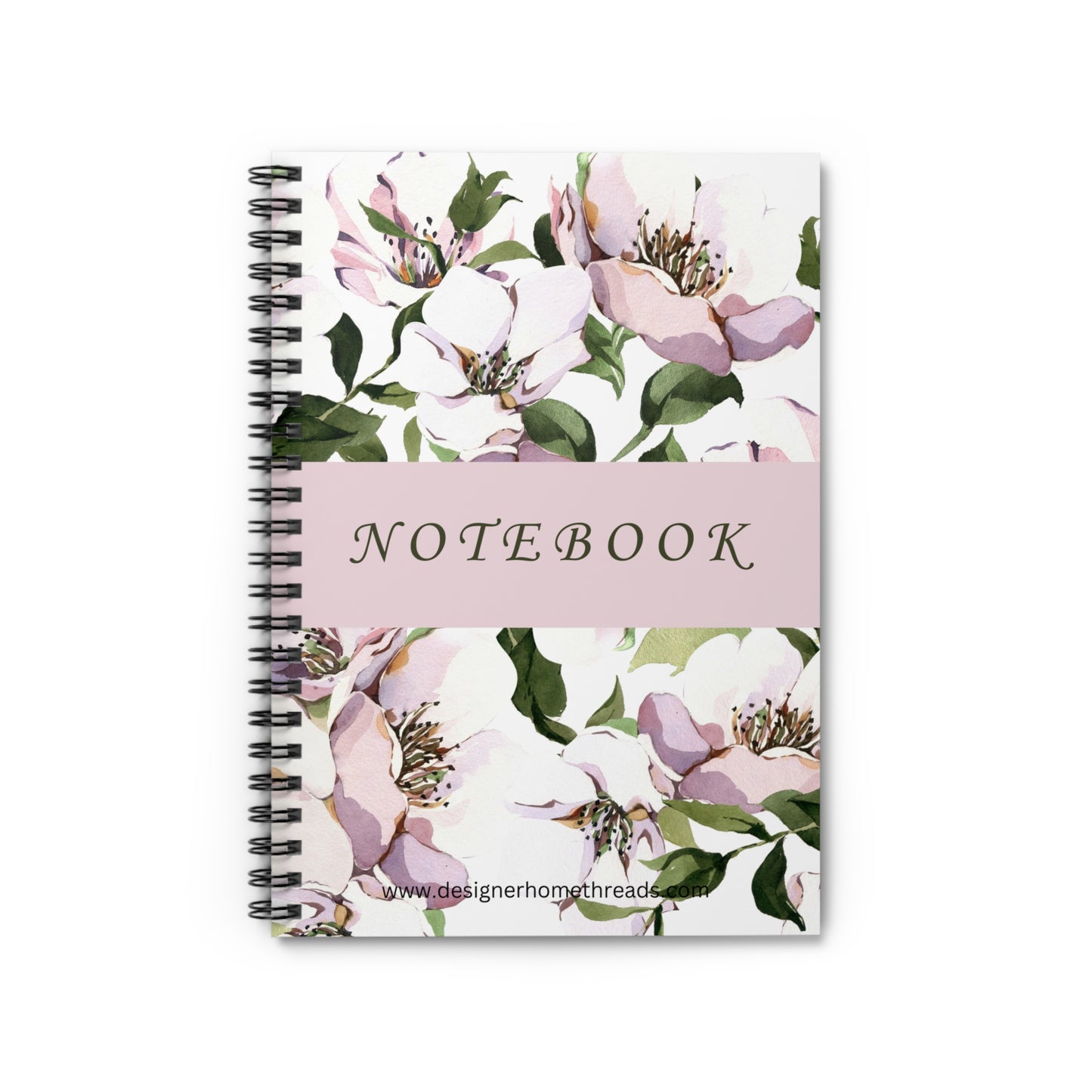 Watercolor Spring Flowers Spiral Notebook, Ruled Line 118 Pages (6"x8")