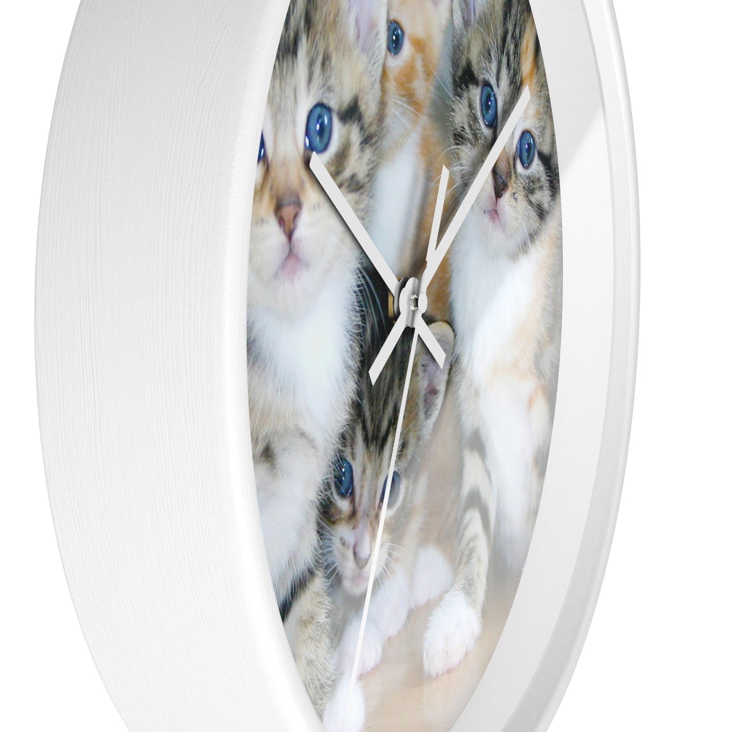 Kittens Wall Clock, No Numbers