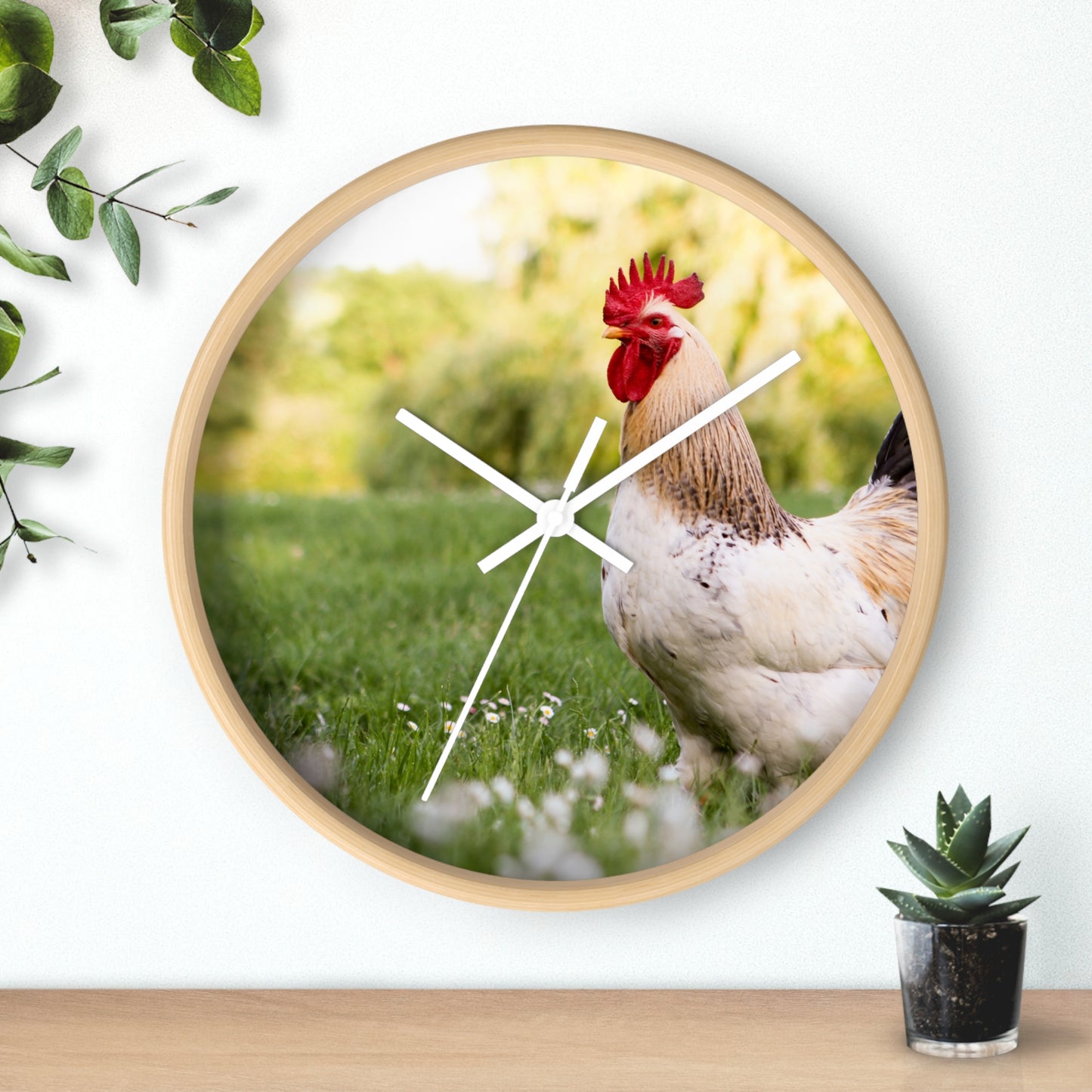 Rooster Wall Clock, No Numbers