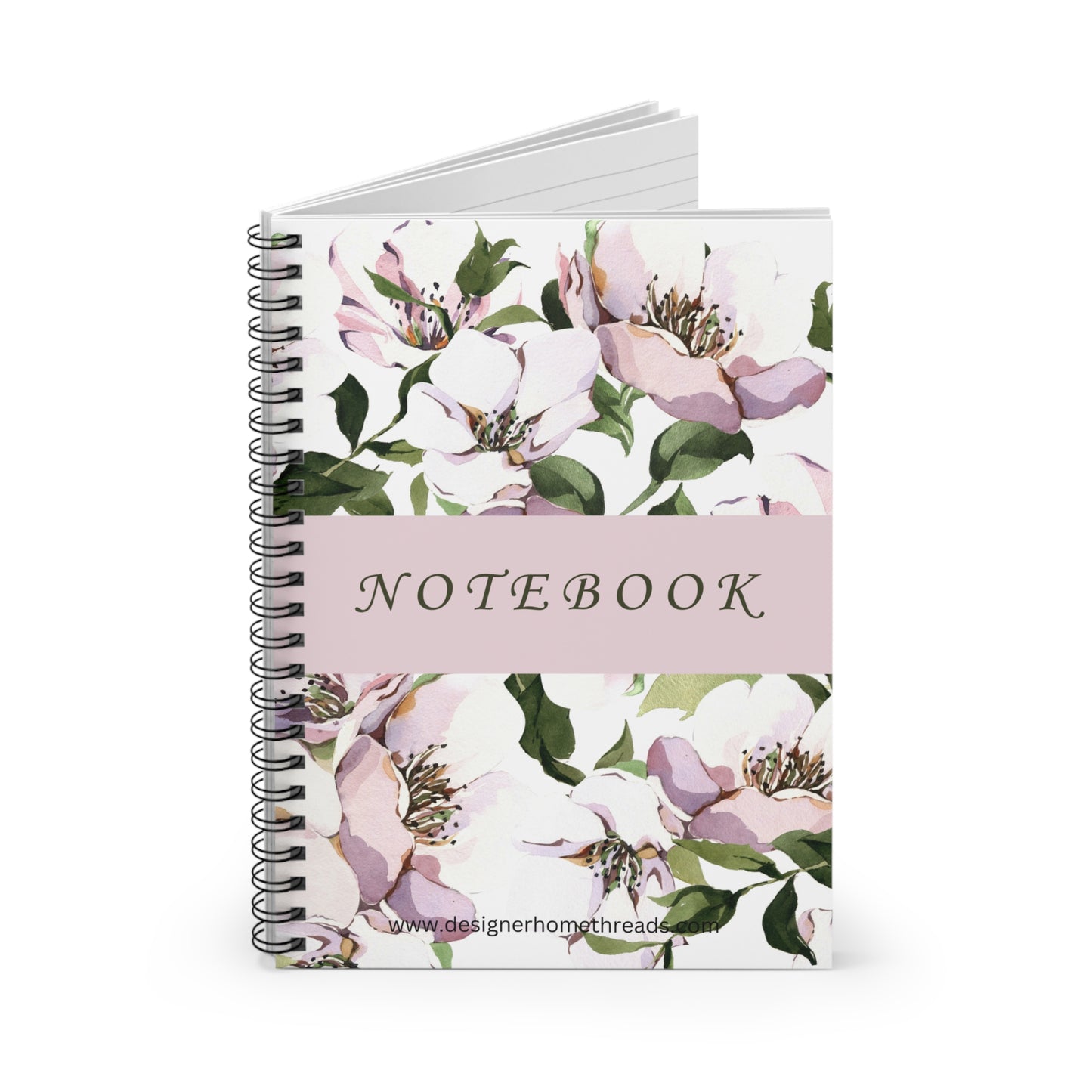 Watercolor Spring Flowers Spiral Notebook, Ruled Line 118 Pages (6"x8")