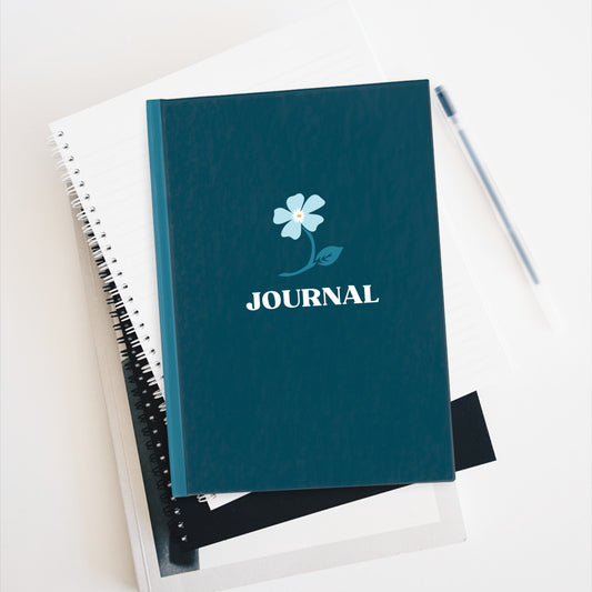 Deep Teal Floral Journal 5x7 Size