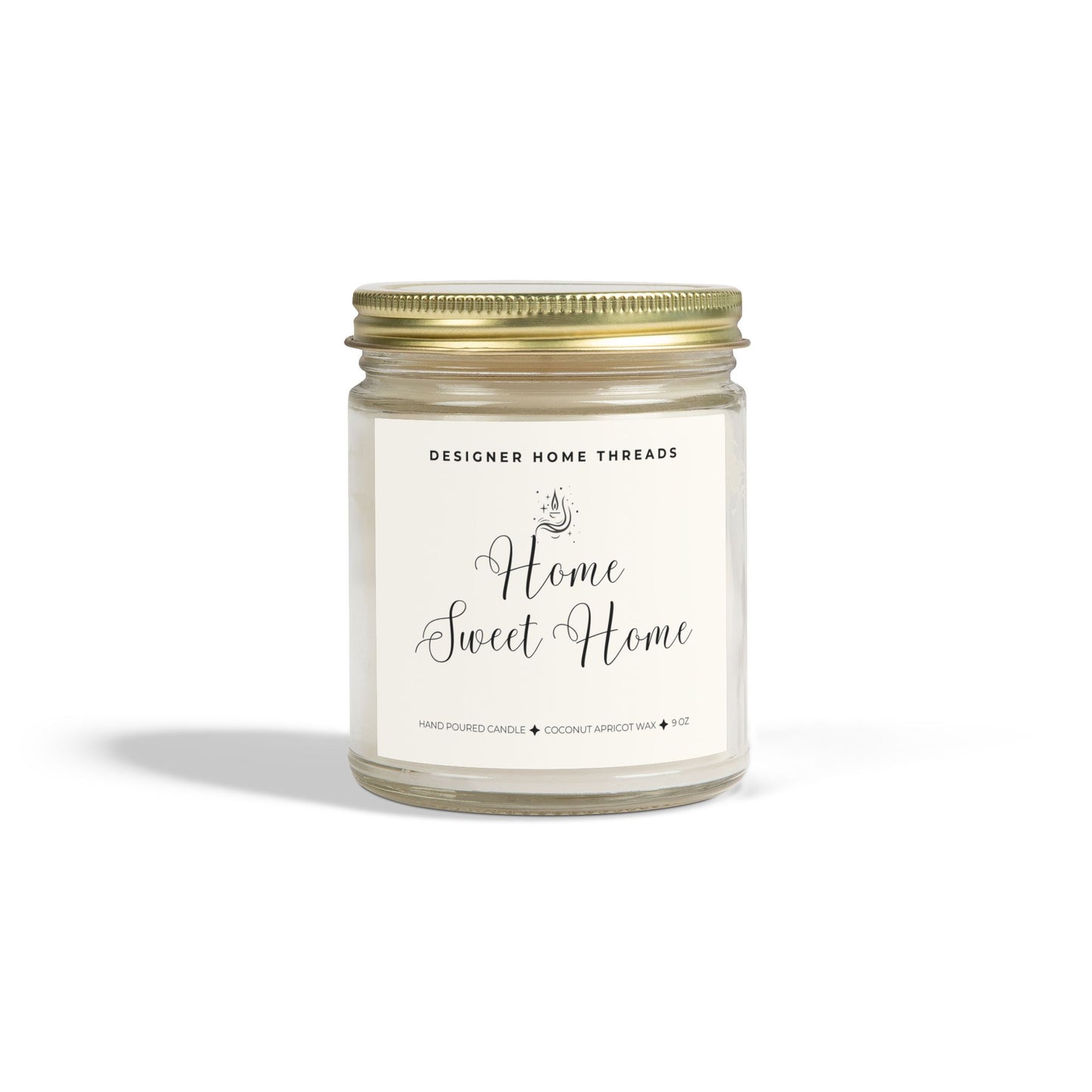 Home Sweet Home Scented/Unscented Candles, Coconut Apricot Wax (9oz)