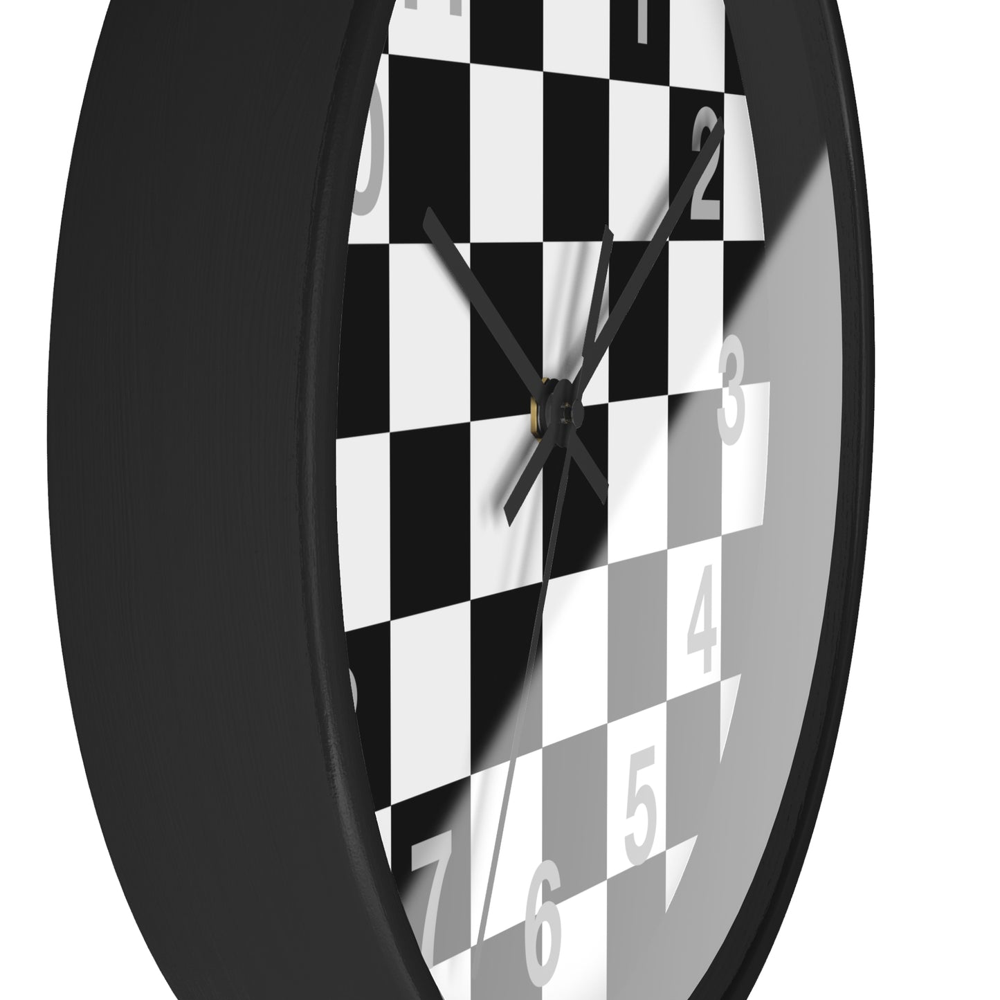 Checkered Black & White Wall Clock, Numbers