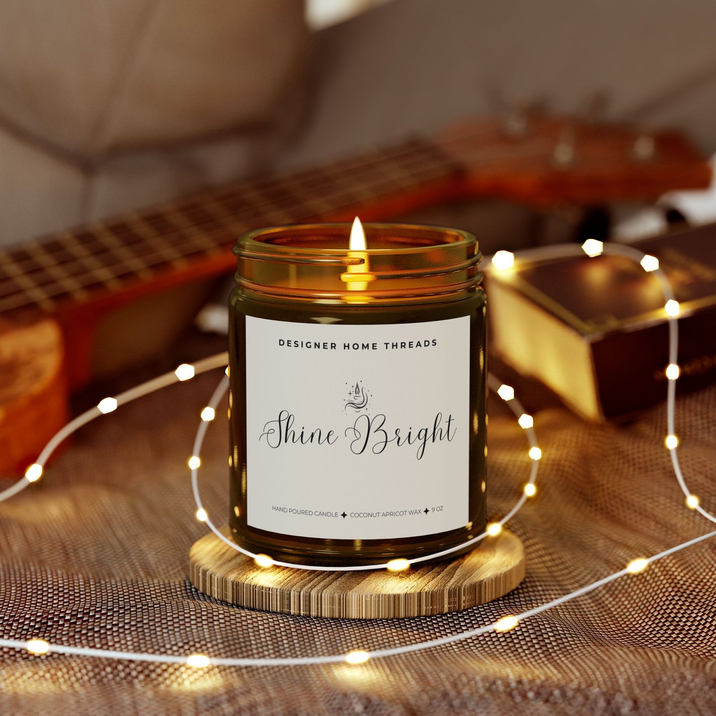 Shine Bright Scented/Unscented Candles, Coconut Apricot Wax (9oz)