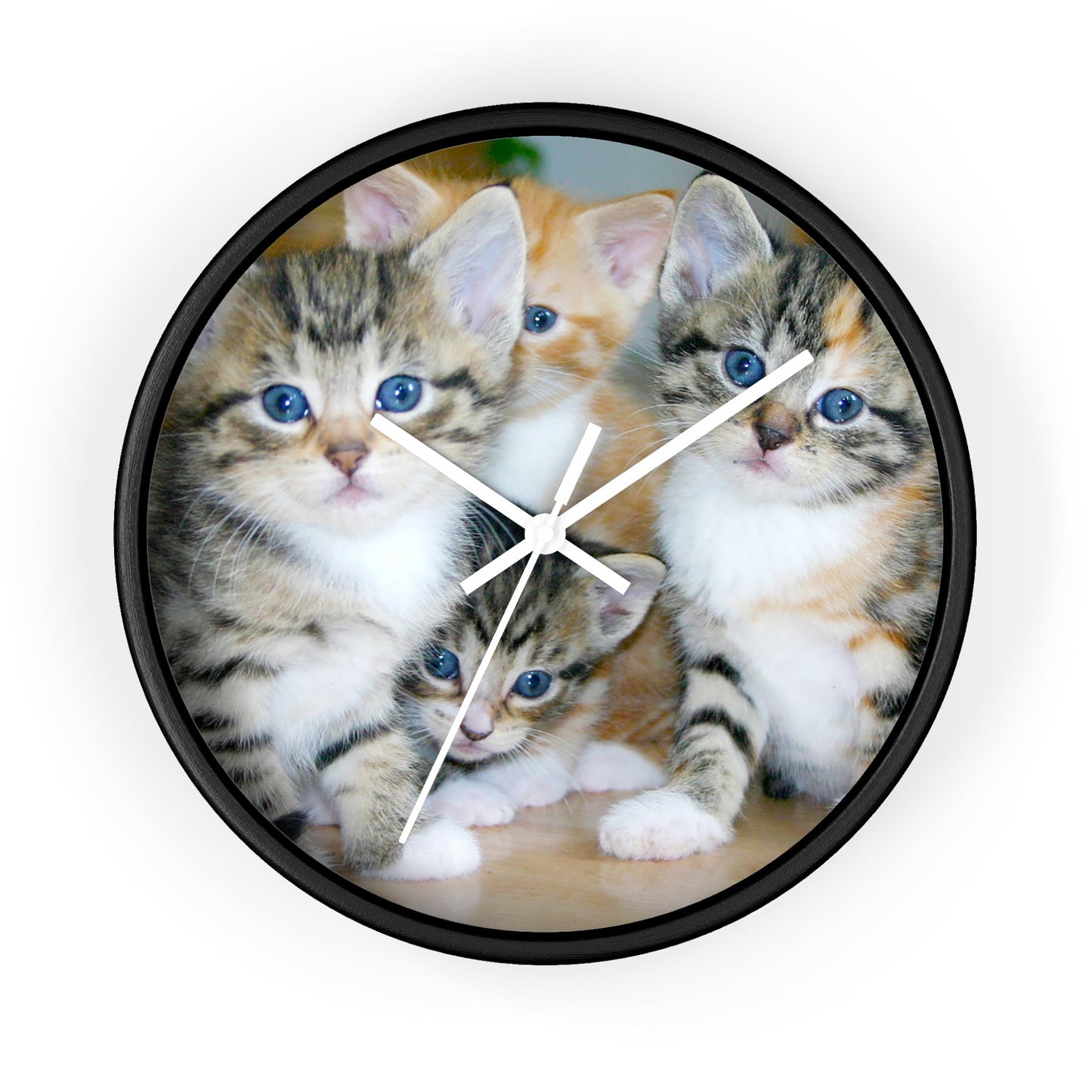 Kittens Wall Clock, No Numbers