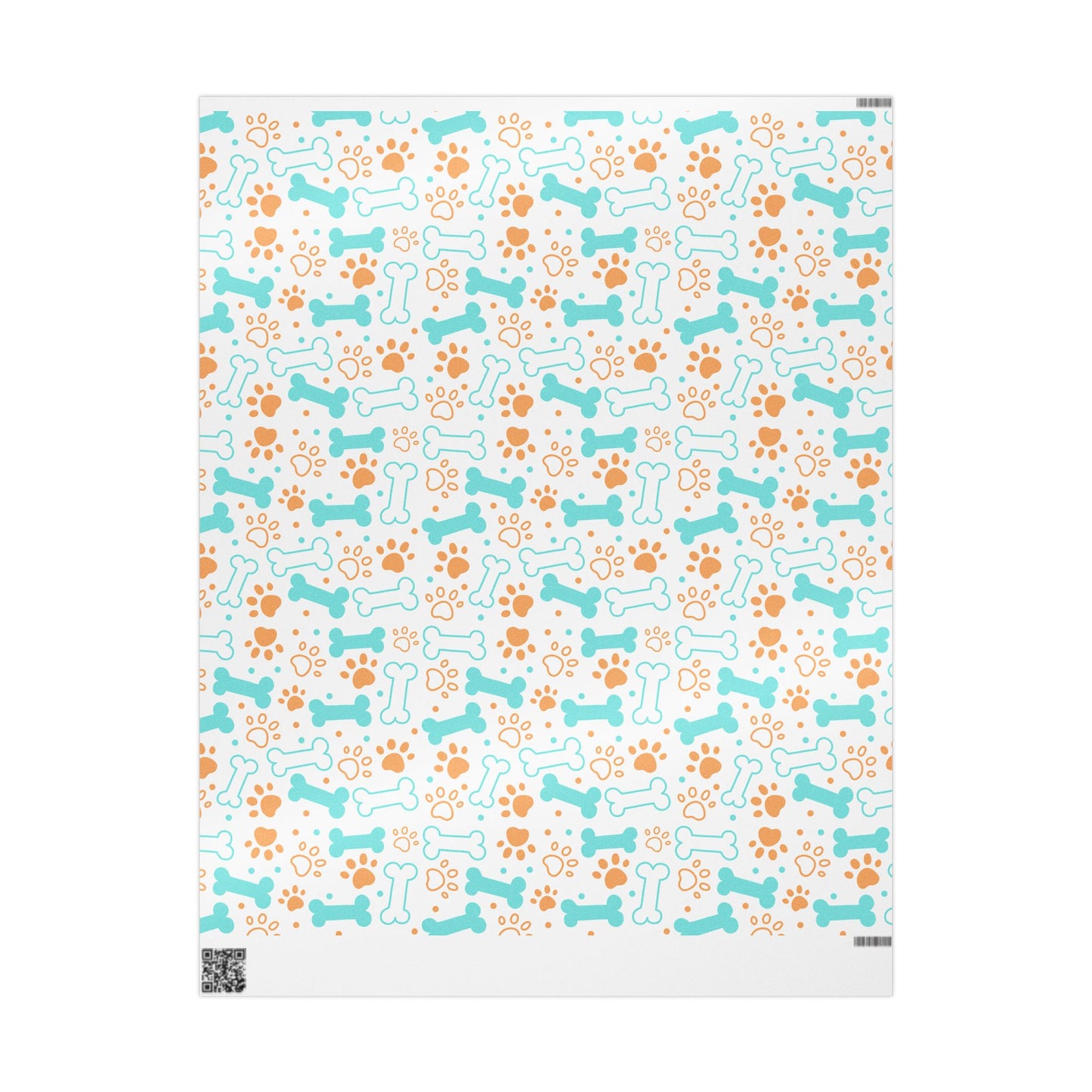 Give the Dog a Bone Wrapping Paper, Teal and Orange, 3 Sizes, 2 Finishes