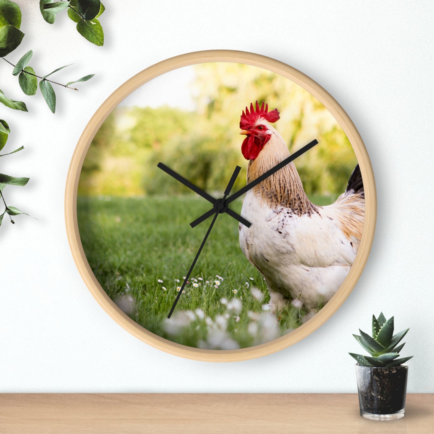 Rooster Wall Clock, No Numbers