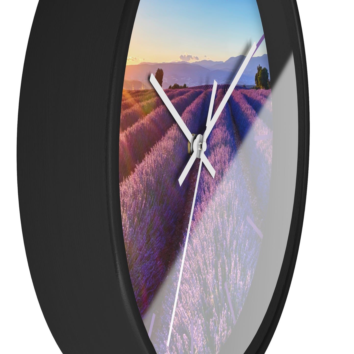 Lavender Fields Wall Clock with Lines