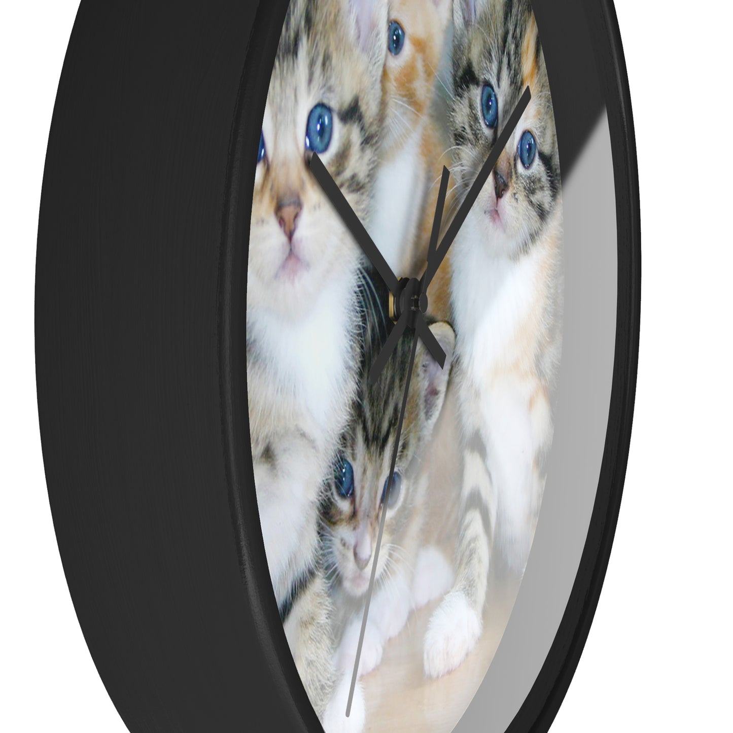 Kittens Wall Clock, No Numbers