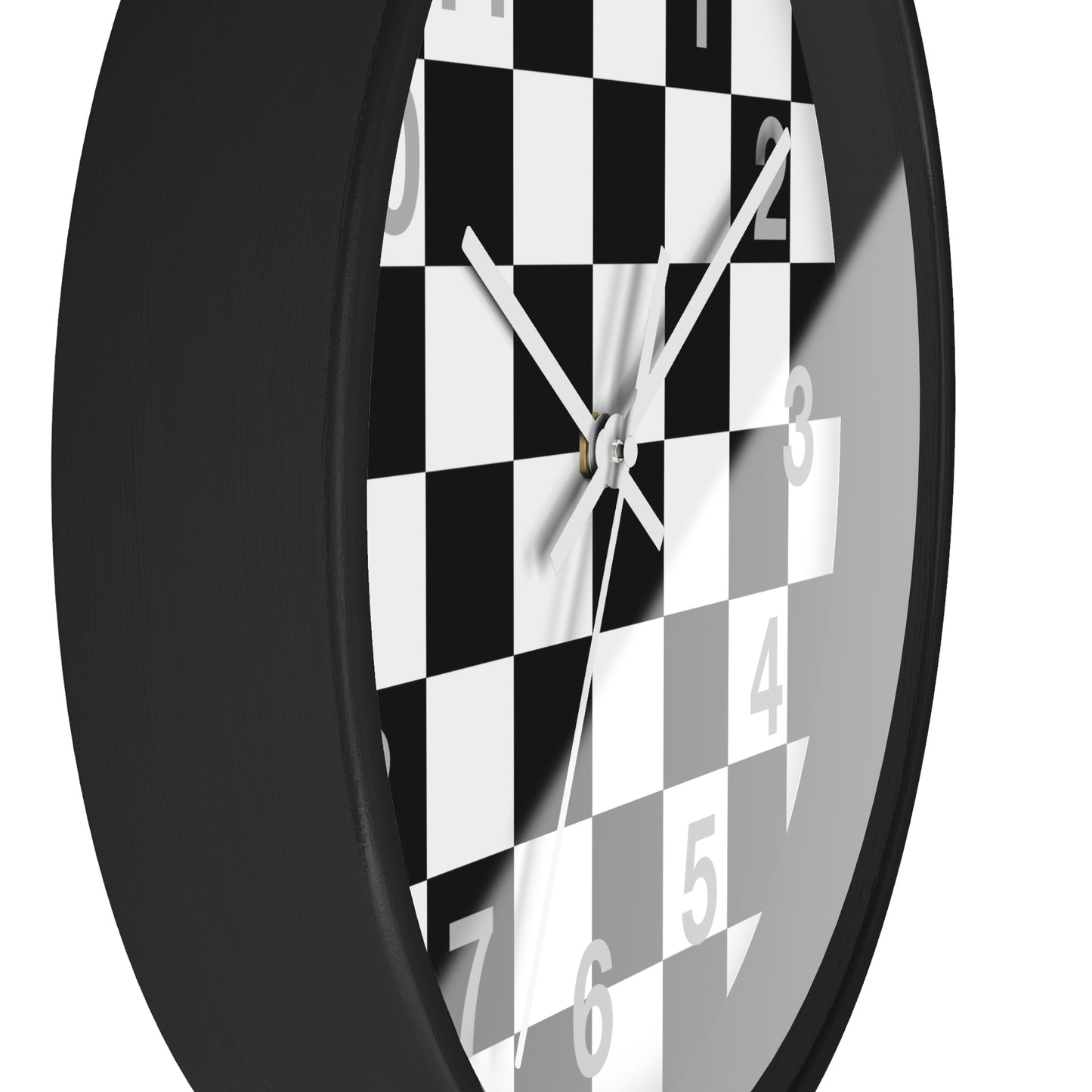 Checkered Black & White Wall Clock, Numbers