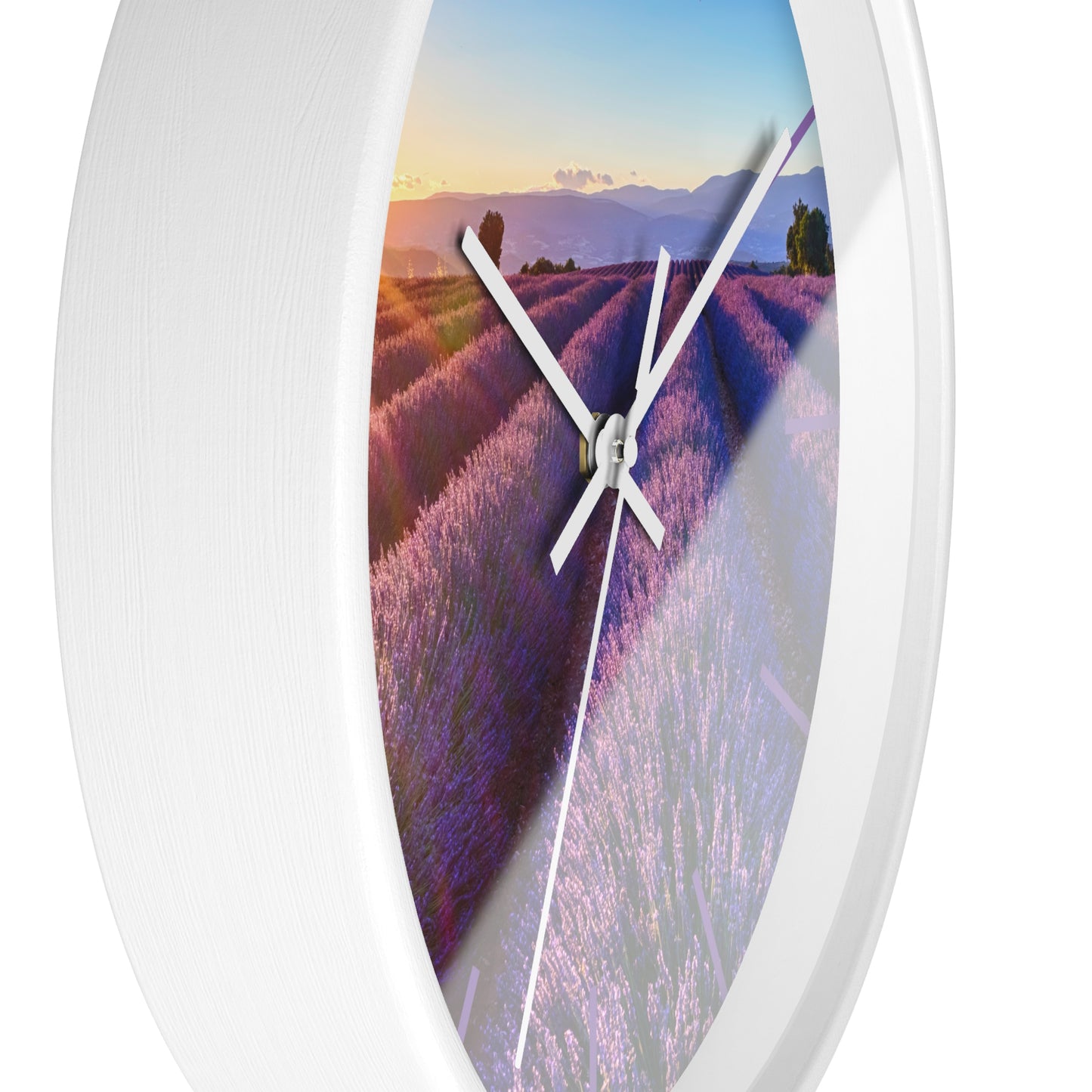 Lavender Fields Wall Clock with Lines