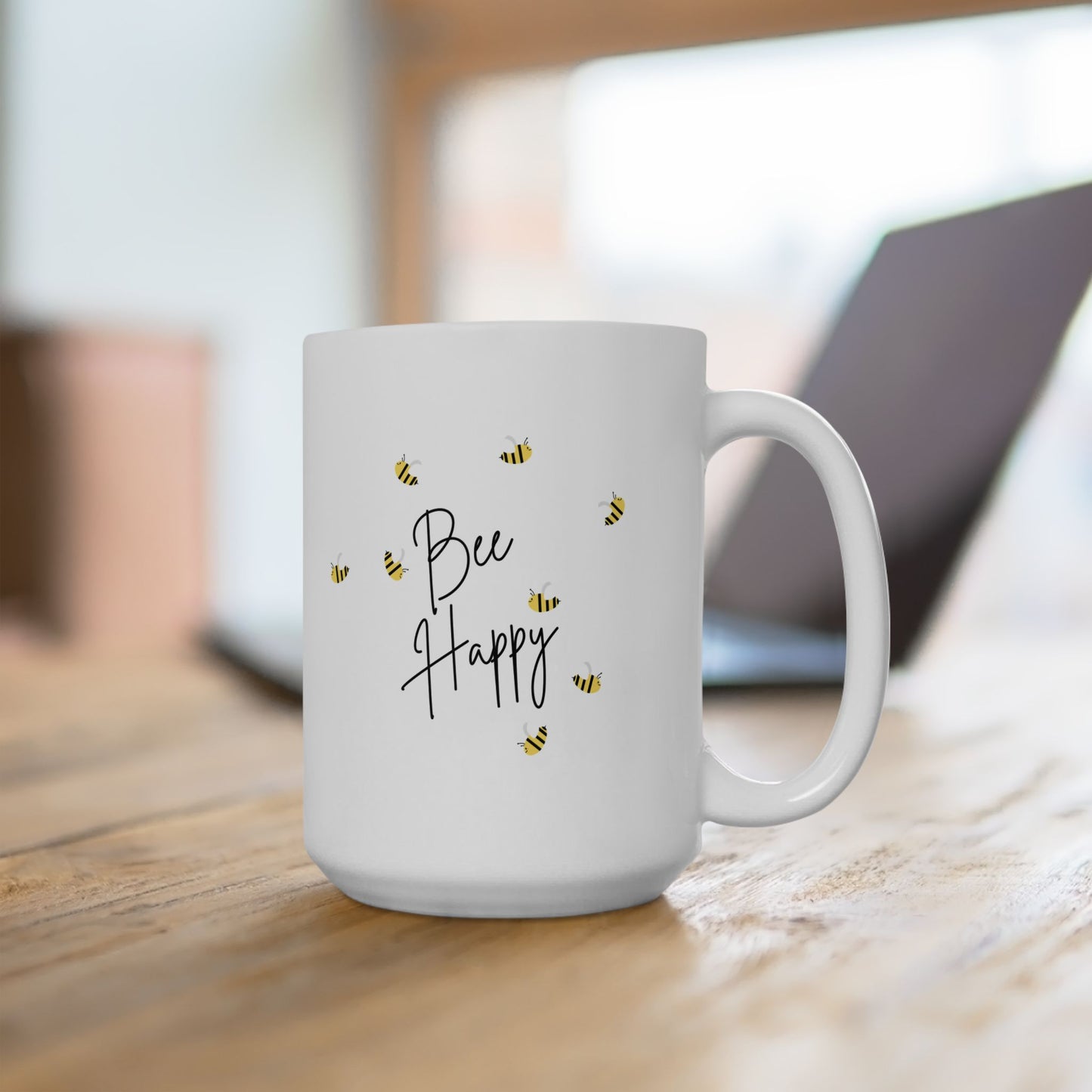 Bee Happy Hive Bees Ceramic Cup/Mug (11oz/15oz)