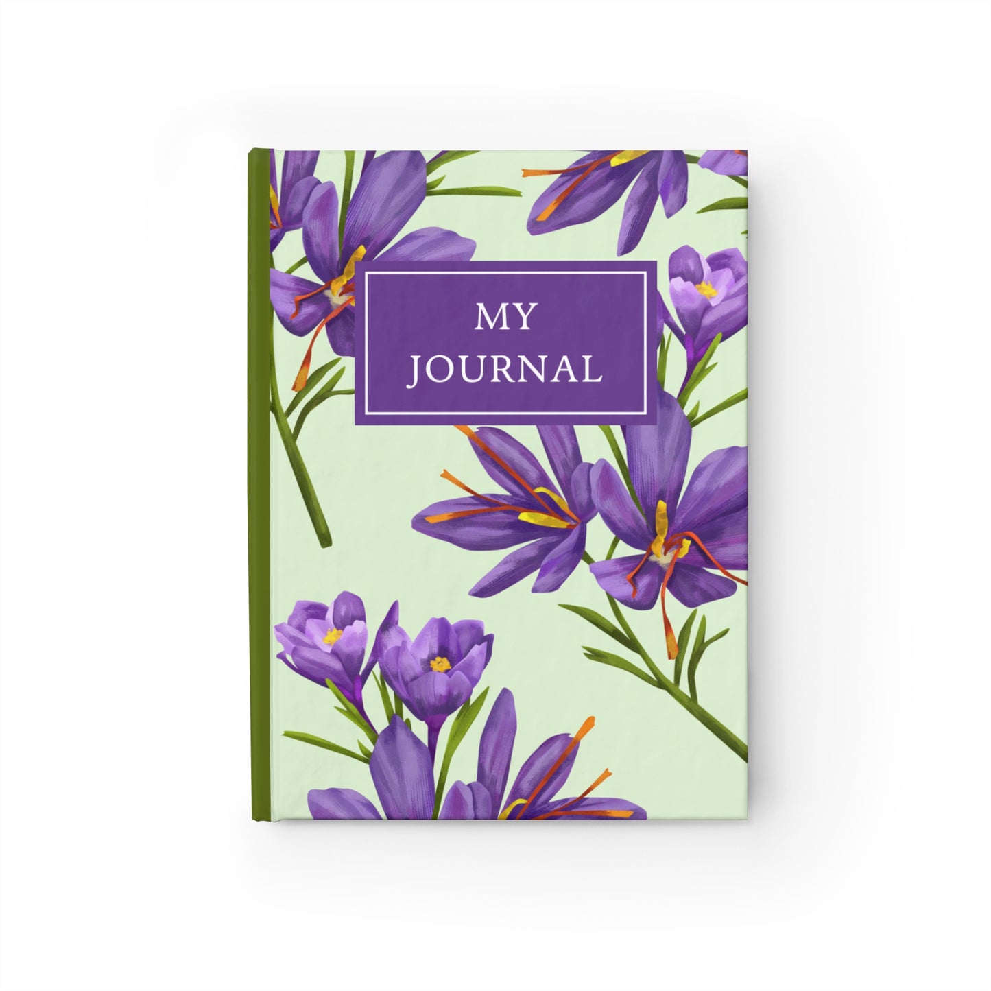 Floral Purple and Green Ruled Line Journal 5x7