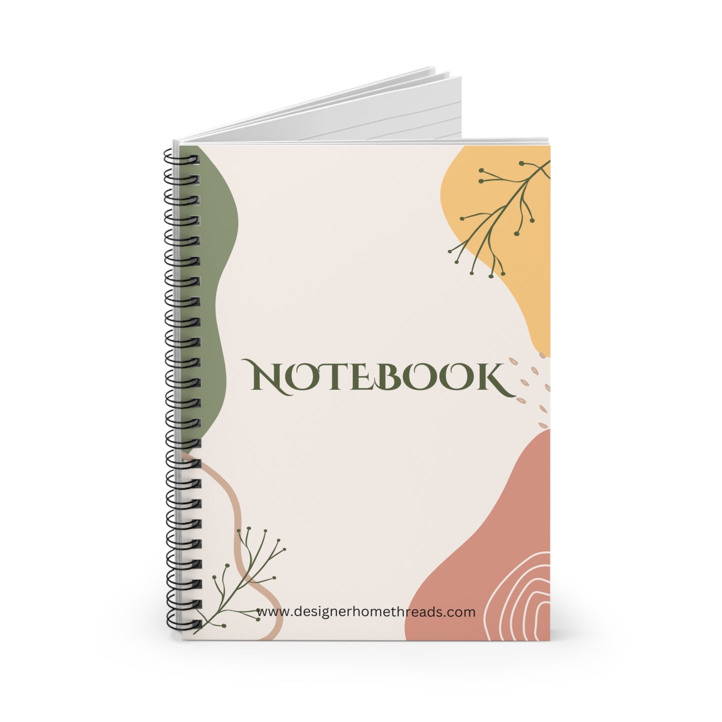 Earthy Abstract Shapes Spiral Notebook, Ruled Line 118 Pages (6"x8")