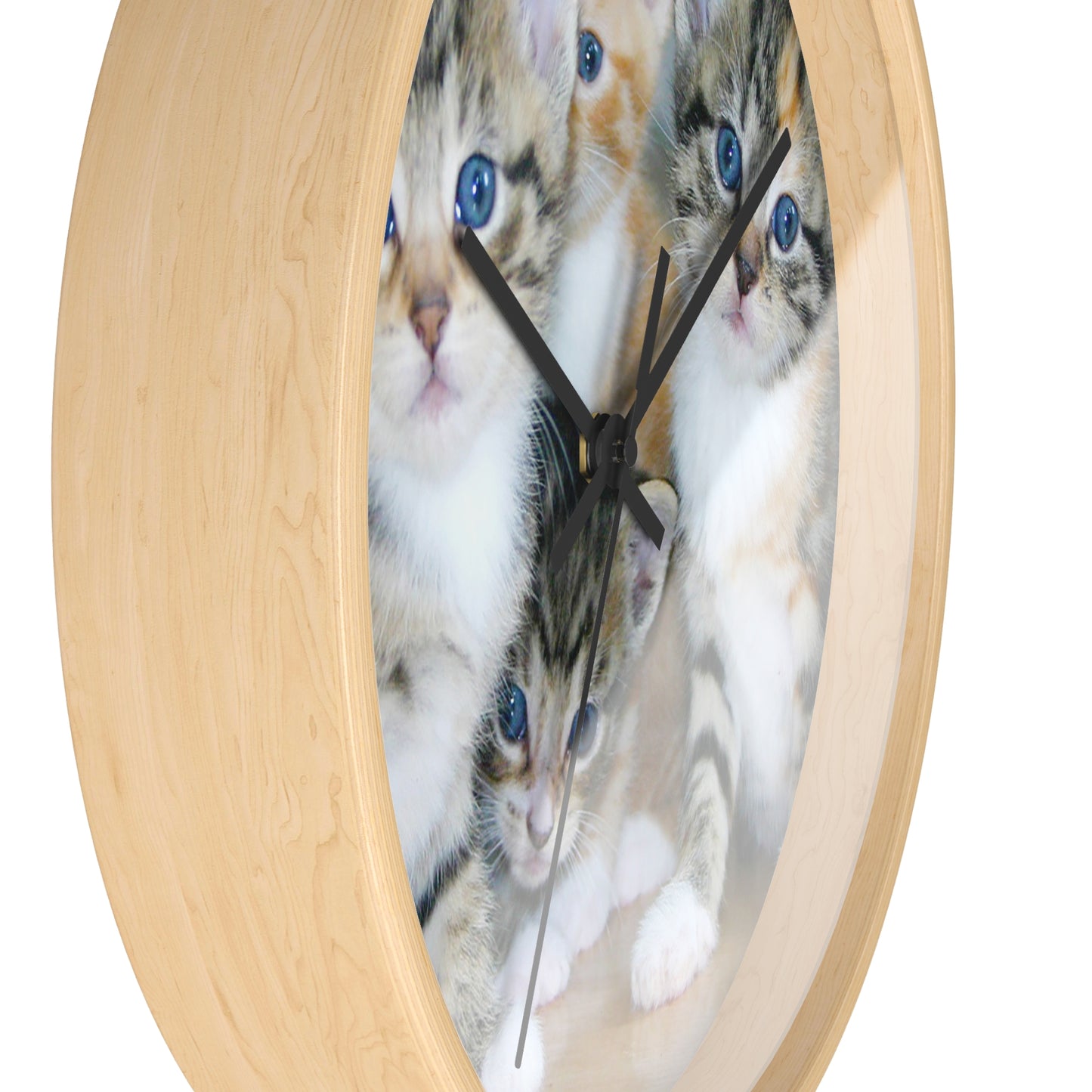 Kittens Wall Clock, No Numbers