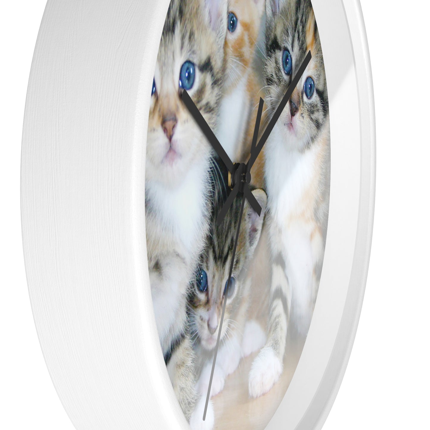 Kittens Wall Clock, No Numbers