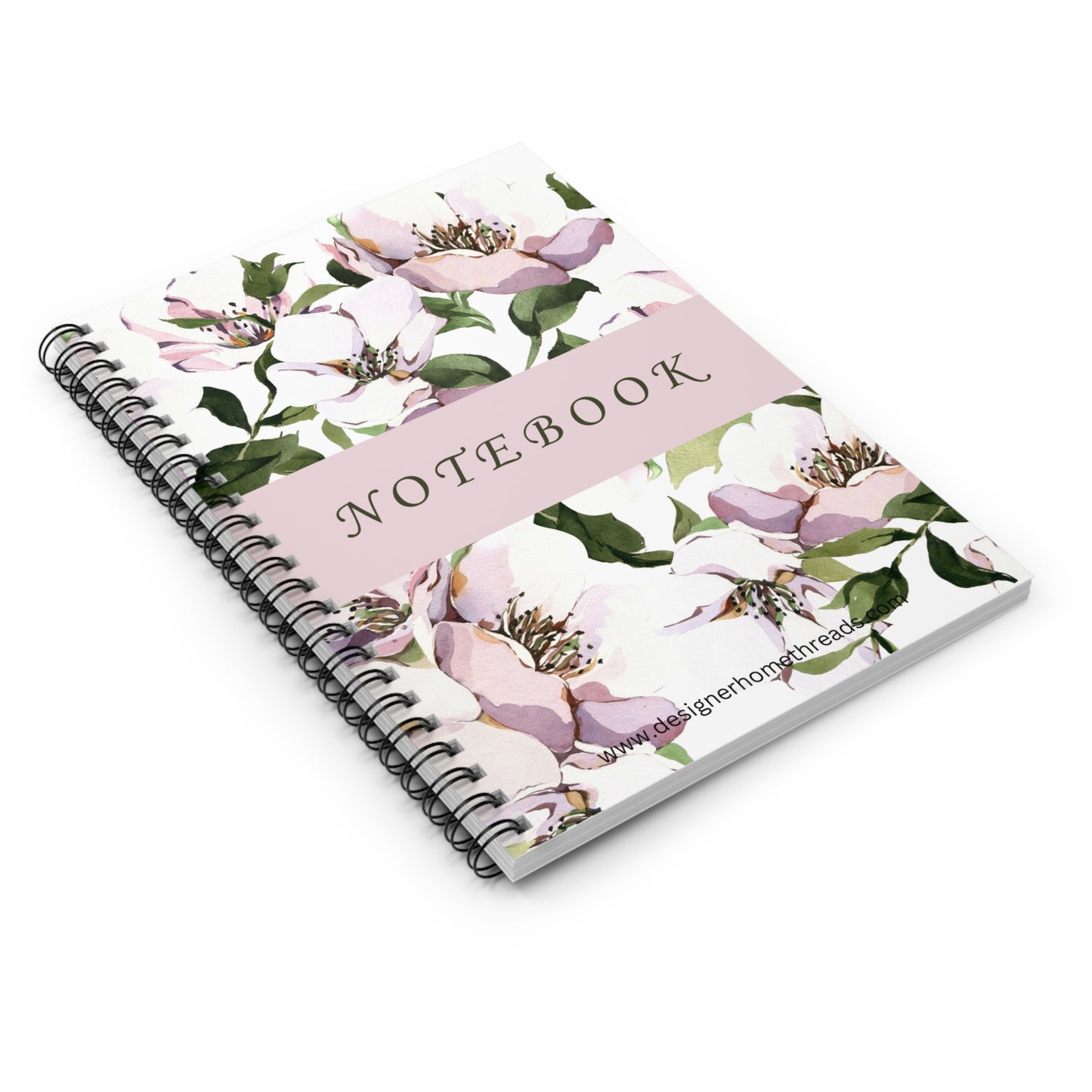 Watercolor Spring Flowers Spiral Notebook, Ruled Line 118 Pages (6"x8")