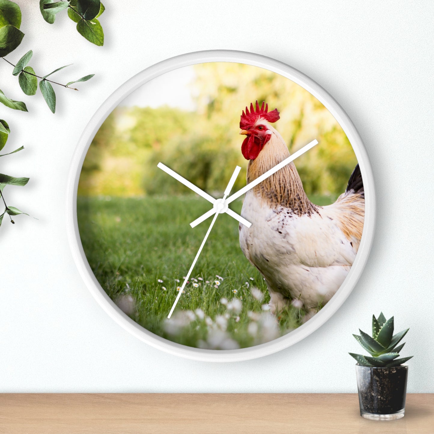 Rooster Wall Clock, No Numbers