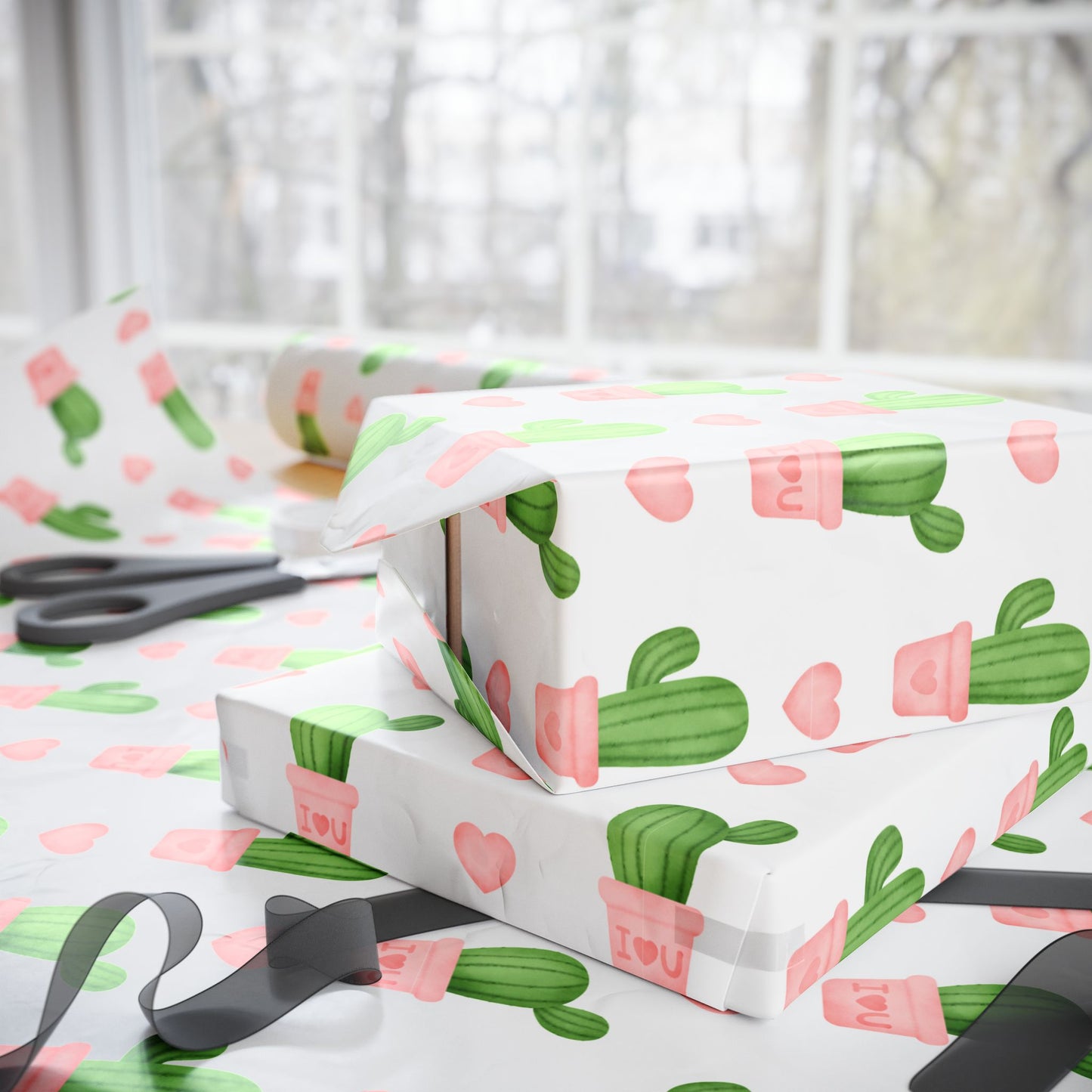 Cactus Love Wrapping Paper, 3 sizes, 2 finishes