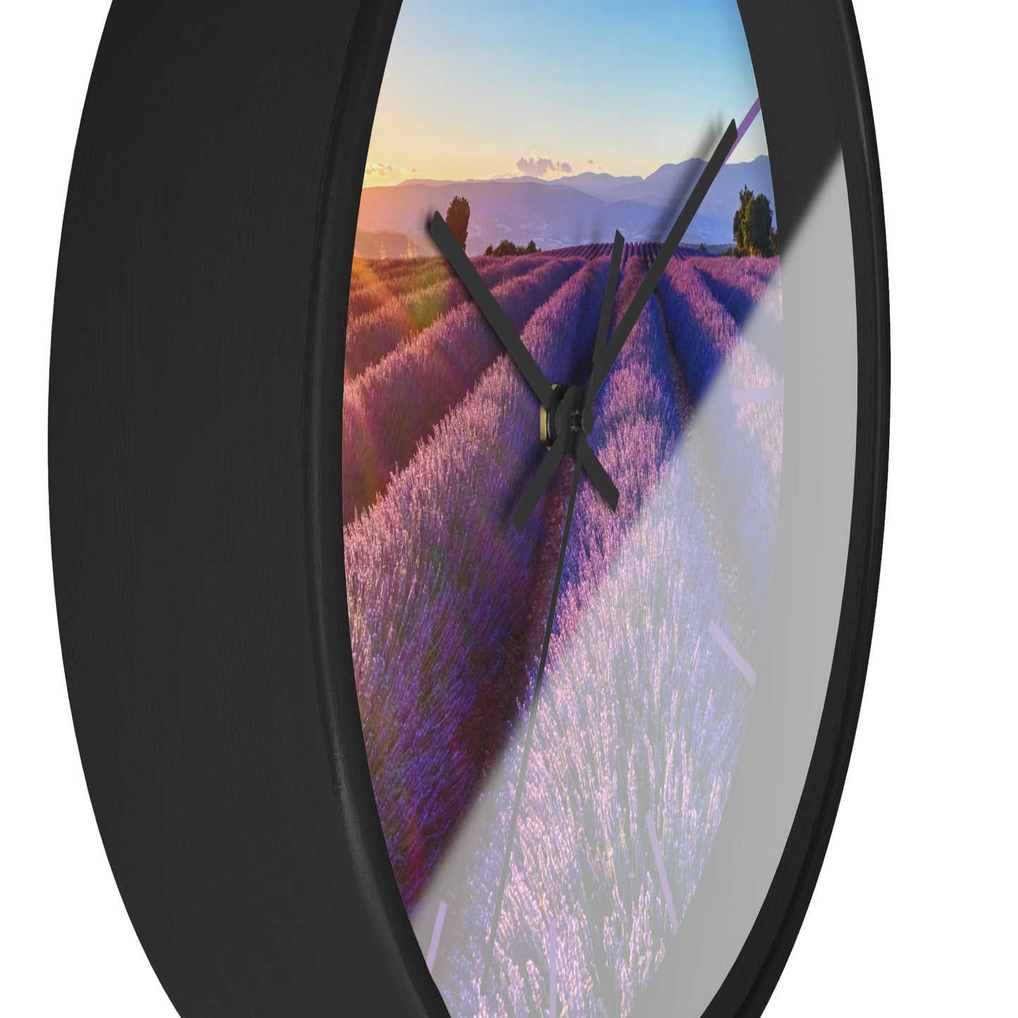 Lavender Fields Wall Clock with Lines