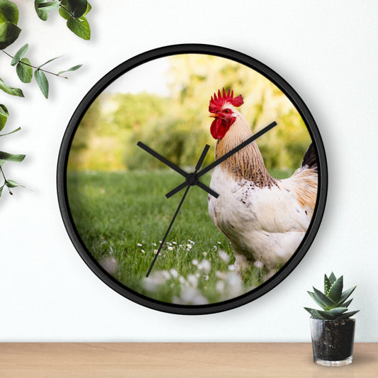 Rooster Wall Clock, No Numbers