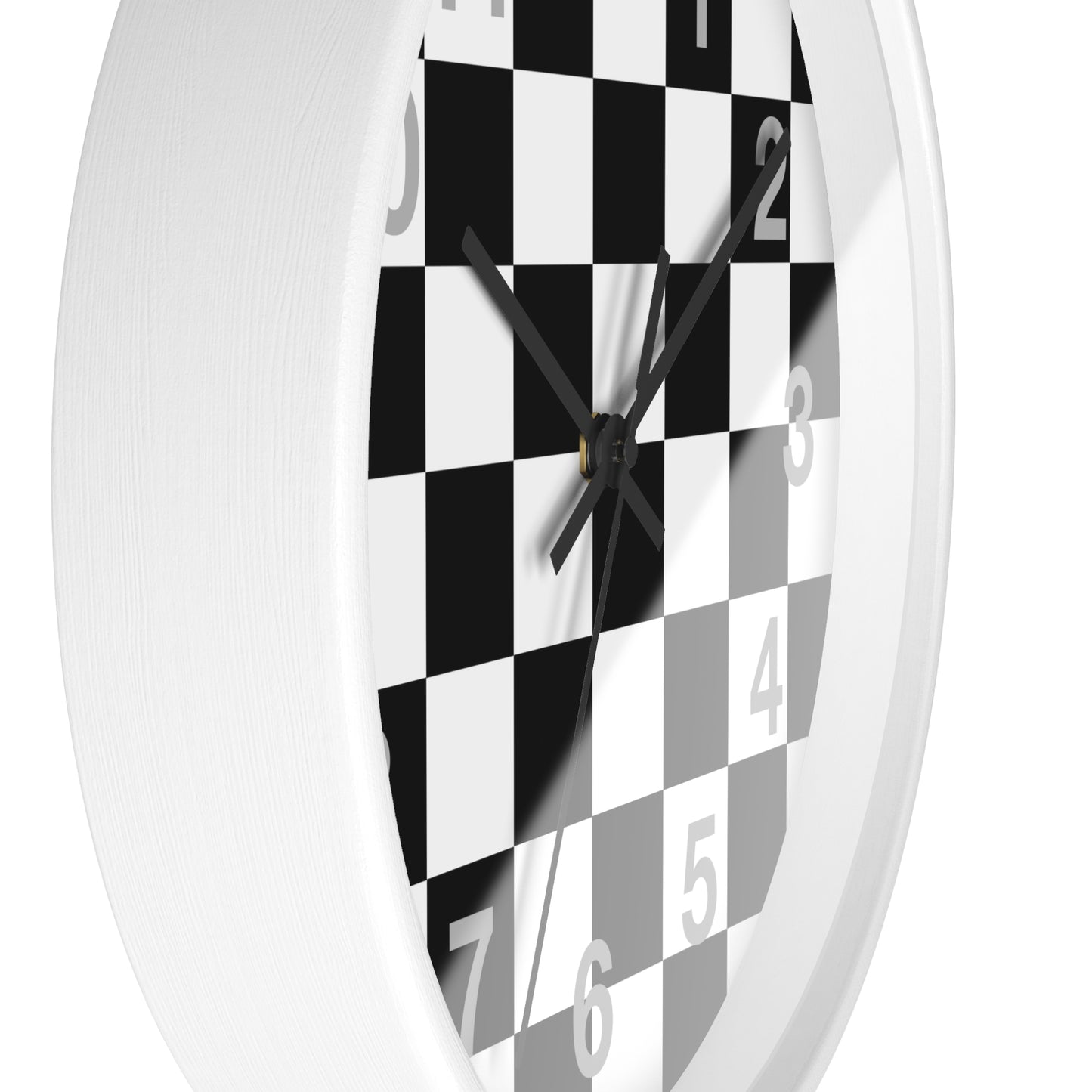 Checkered Black & White Wall Clock, Numbers