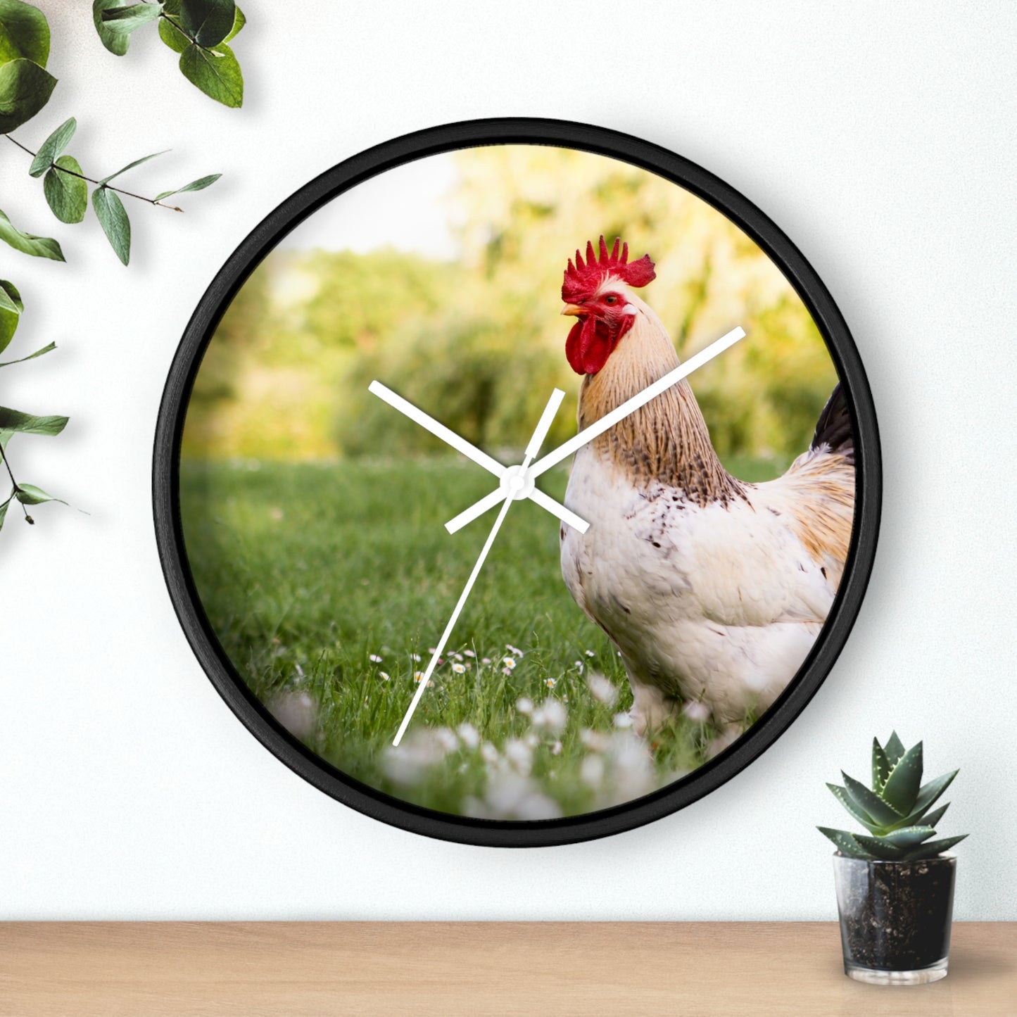 Rooster Wall Clock, No Numbers